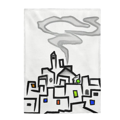 The City In The Mist - The Alien Velveteen Plush Blanket