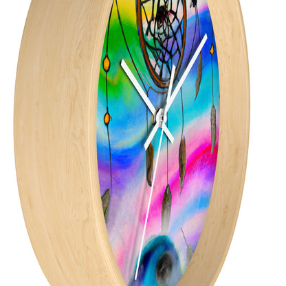 "A Galaxy of Dreams: A Colorful Dreamcatcher Captures Falling Stardust" - The Alien Wall Clock