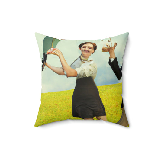 "Ein Drachentag auf der Wiese" - Das Alien Square Pillow