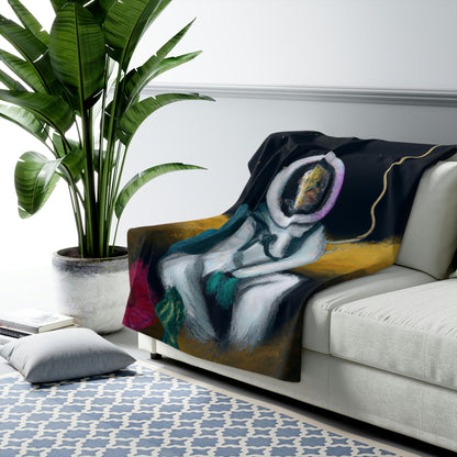 "Alone in the Dark: A Solitary Astronaut's Survival" - The Alien Sherpa Fleece Blanket