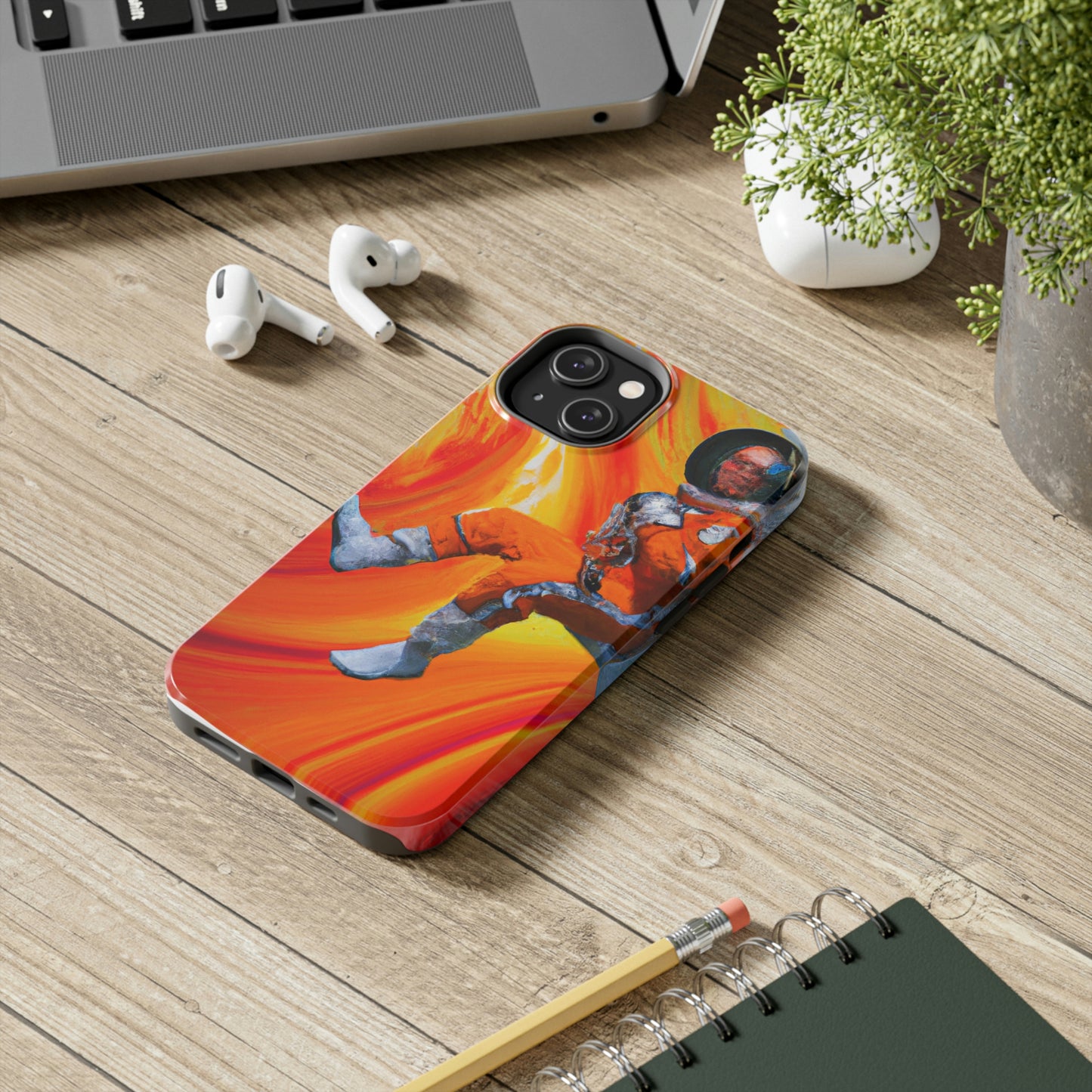 "Journeying in the Burning Orange Galaxy" - The Alien Tough Phone Cases