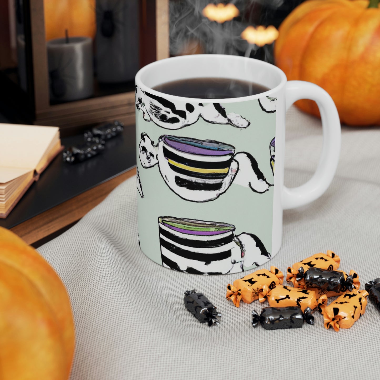 "A Purr-fectly Precious Tea Party Parade" - The Alien Ceramic Mug 11 oz