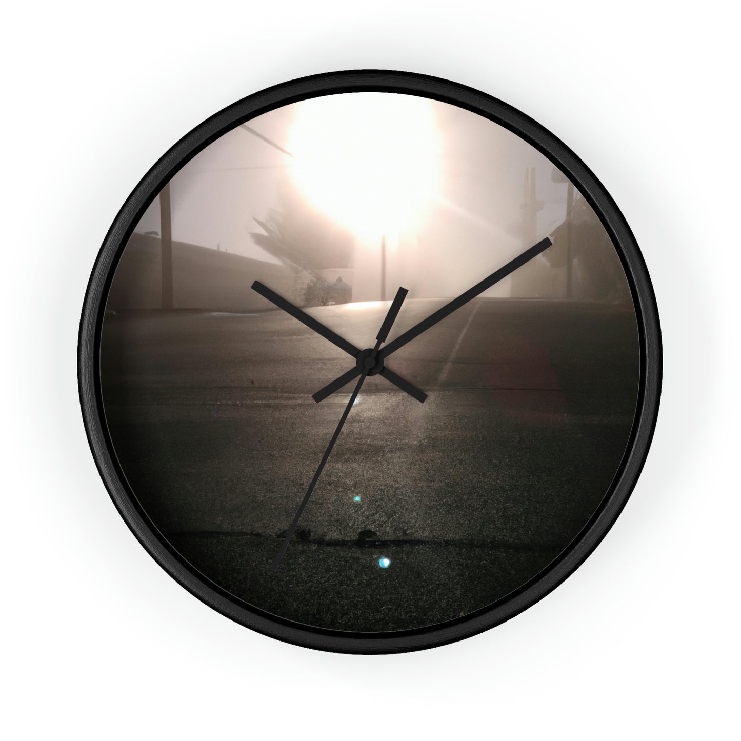 "A Gleaming Dawn in a Misty City". - The Alien Wall Clock