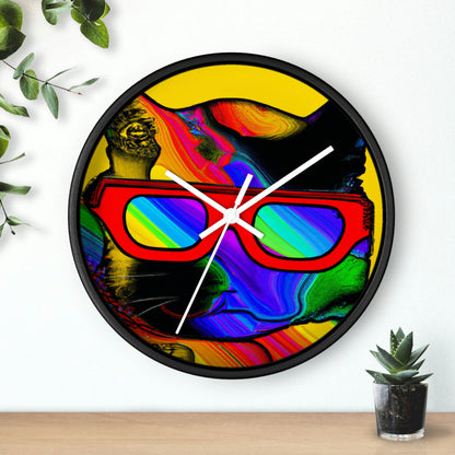 "Gato genial con gafas de sol" - El reloj de pared alienígena