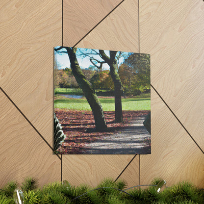 "Ein Naturmonument: Erstellen einer realistischen Skulptur aus einem Landschaftsfoto" - Leinwand