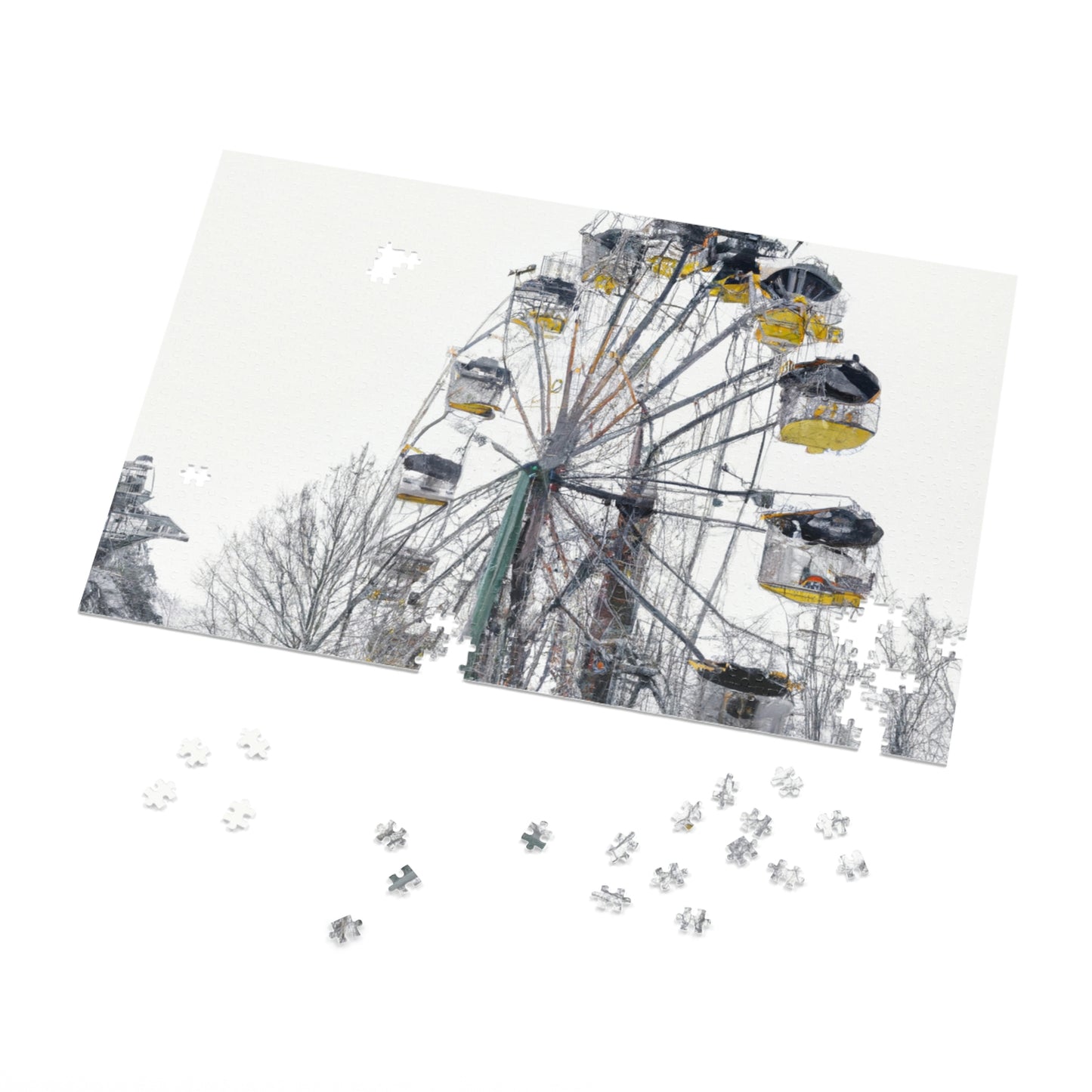 "Lonely Wheel in a Winter Wonderland" - The Alien Jigsaw Puzzle