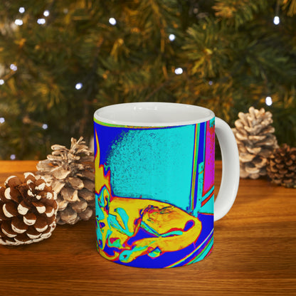 "Fox by Firelight". - The Alien Ceramic Mug 11 oz