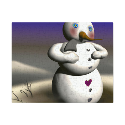 "Chilly But Hopeful: The Snowman's Quest For A Hug" - The Alien Jigsaw Puzzle