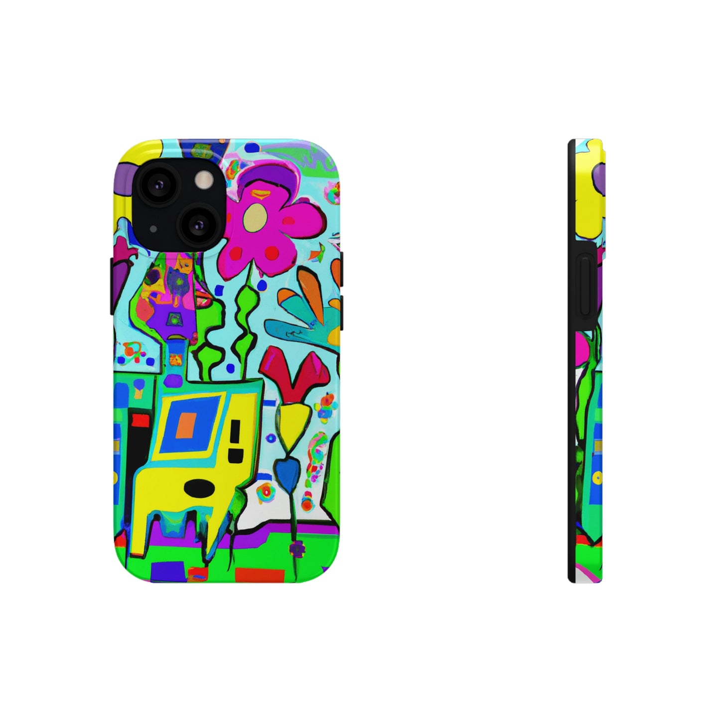 "A Mystical Garden of Rainbow Petals" - The Alien Tough Phone Cases