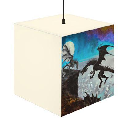 "Clash of Fire and Steel on the Moonlit Cliff" - The Alien Light Cube Lamp