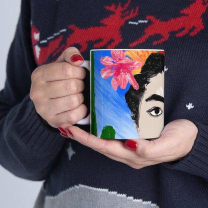 "Frida ardiente: pintando un ícono mexicano con cultura colorida" - Taza de cerámica The Alien 11 oz