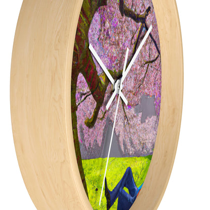 "A Moment of Calm Beneath the Cherry Blossoms" - The Alien Wall Clock