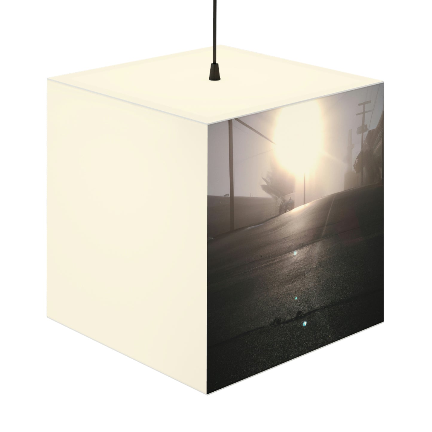 "A Gleaming Dawn in a Misty City". - The Alien Light Cube Lamp