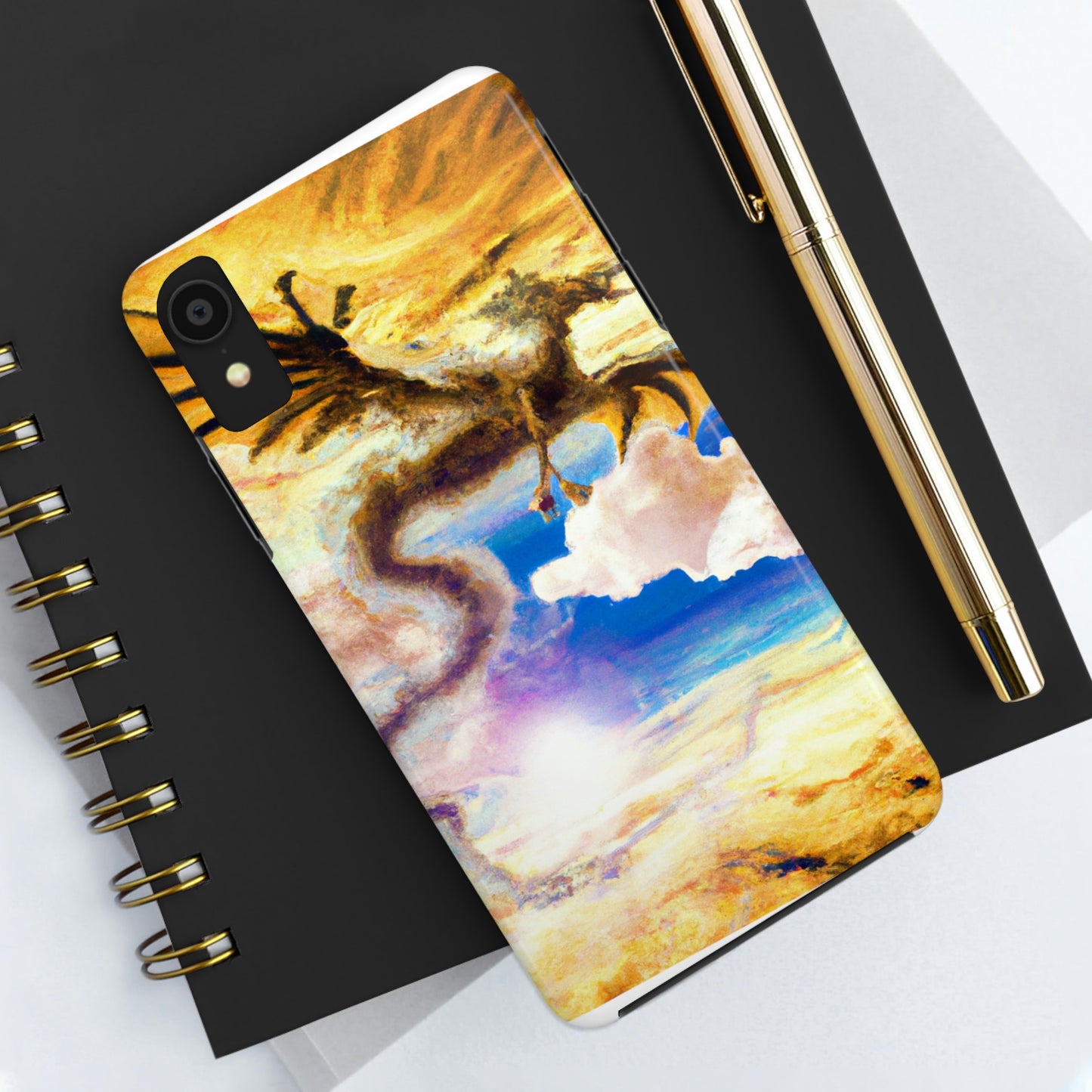 "Eine himmlische Flamme mit einem mystischen Drachen" - Die Alien Tough Phone Cases