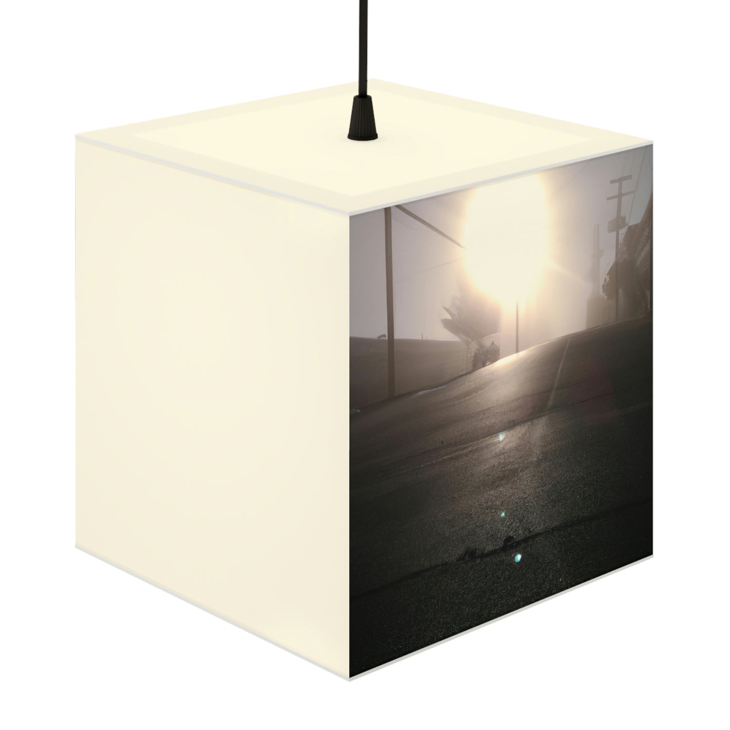 "A Gleaming Dawn in a Misty City". - The Alien Light Cube Lamp