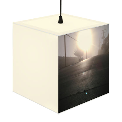 "Eine strahlende Morgendämmerung in einer nebligen Stadt". - Die Alien Light Cube Lampe