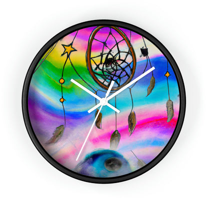 "A Galaxy of Dreams: A Colorful Dreamcatcher Captures Falling Stardust" - The Alien Wall Clock