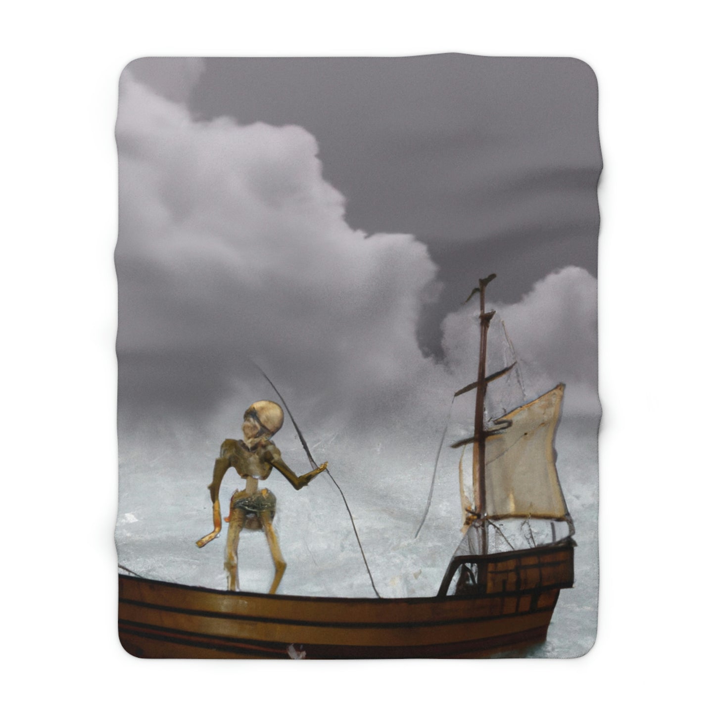 "The Phantom Captain of the Tempest Seas" - The Alien Sherpa Fleece Blanket