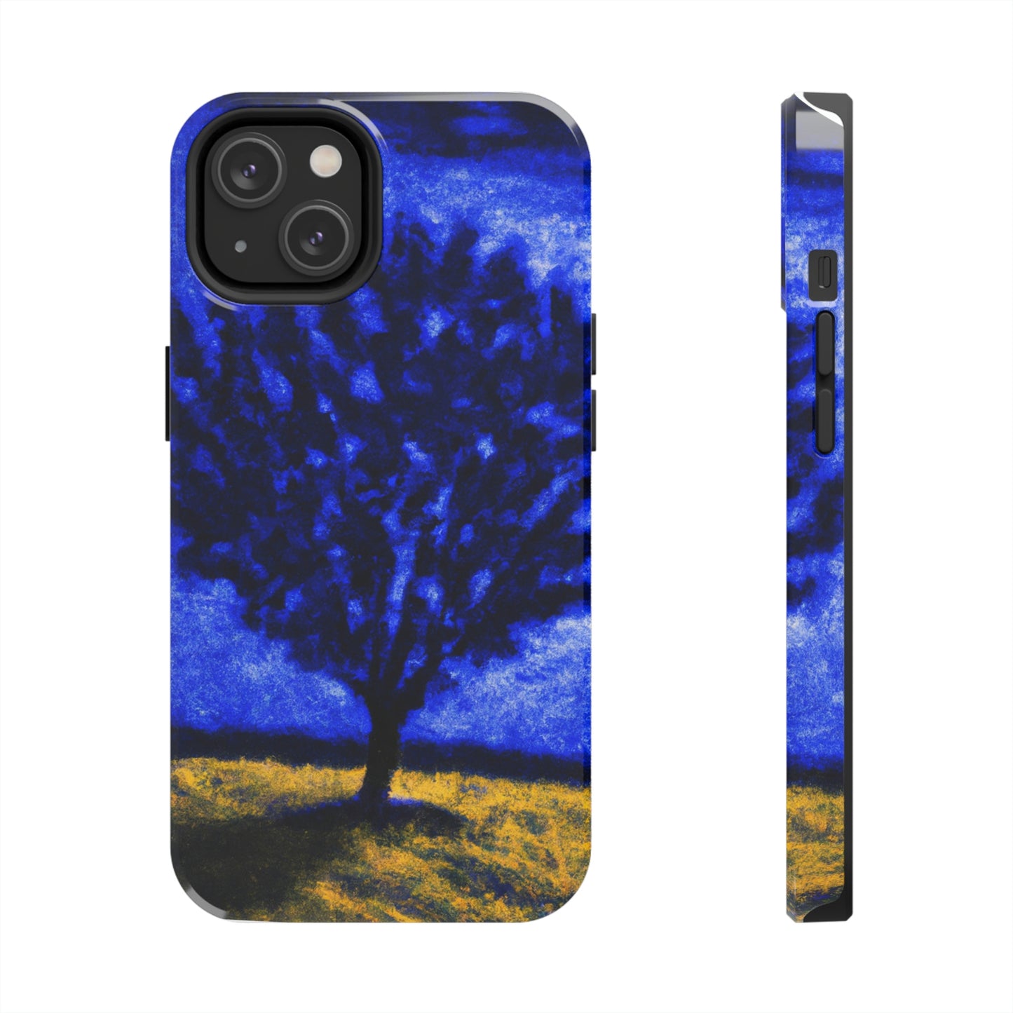 "Un árbol azul solitario en el campo de la luz de la luna" - Las fundas para teléfonos Alien Tough