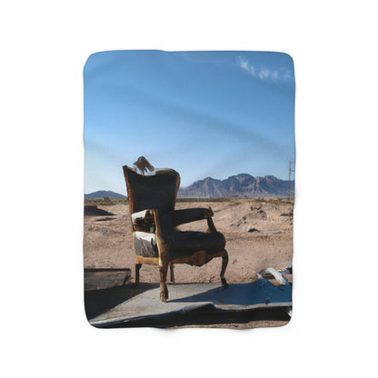 "The Forgotten Throne of the Desert" - The Alien Sherpa Fleece Blanket