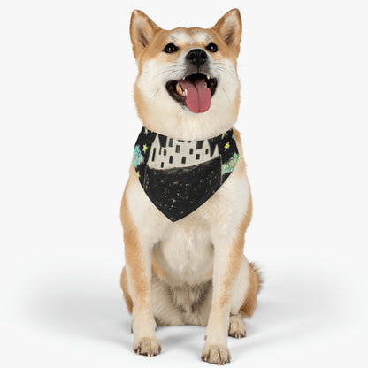 "Cosmic Oasis: A Journey to a Floating City Amid the Sea of Stars" - The Alien Pet Bandana Collar