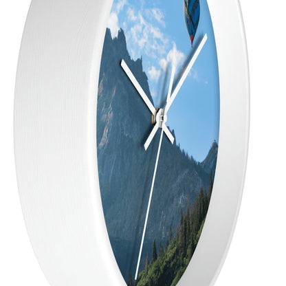 "Soaring Over Splendor: A Balloon Journey Through the Mountains" - The Alien Wall Clock