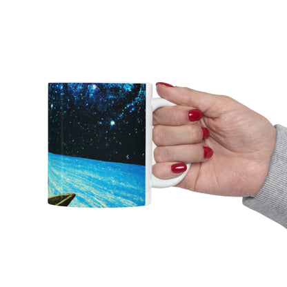 "Un viaje a la luz de las estrellas". - La Taza de Cerámica Alienígena 11 oz