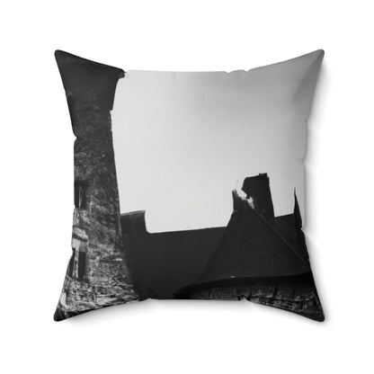 "Castle of Mystifying Secrets: A Haunted Adventure" - The Alien Square Pillow