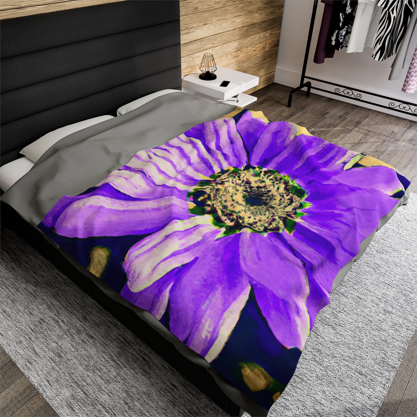 Purple Petals Popping: Create an Eye-Catching Daisy-Rose Fusion - The Alien Velveteen Plush Blanket