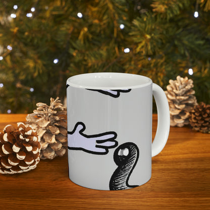 "A Blind Monk's Gentle Embrace of a Lost Dragonling" - The Alien Ceramic Mug 11 oz