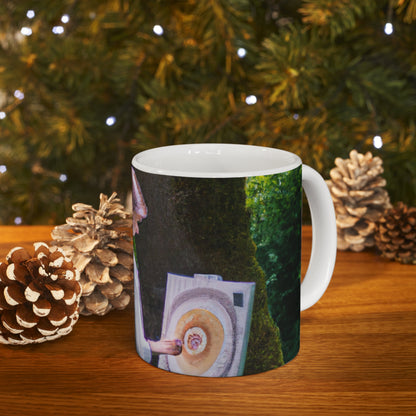 "Enchantment in Oil: A Young Artist's Vision of a Magical Forest" - The Alien Ceramic Mug 11 oz