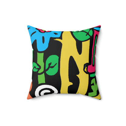 The Enchanted Garden of Wonders. - The Alien Square Pillow