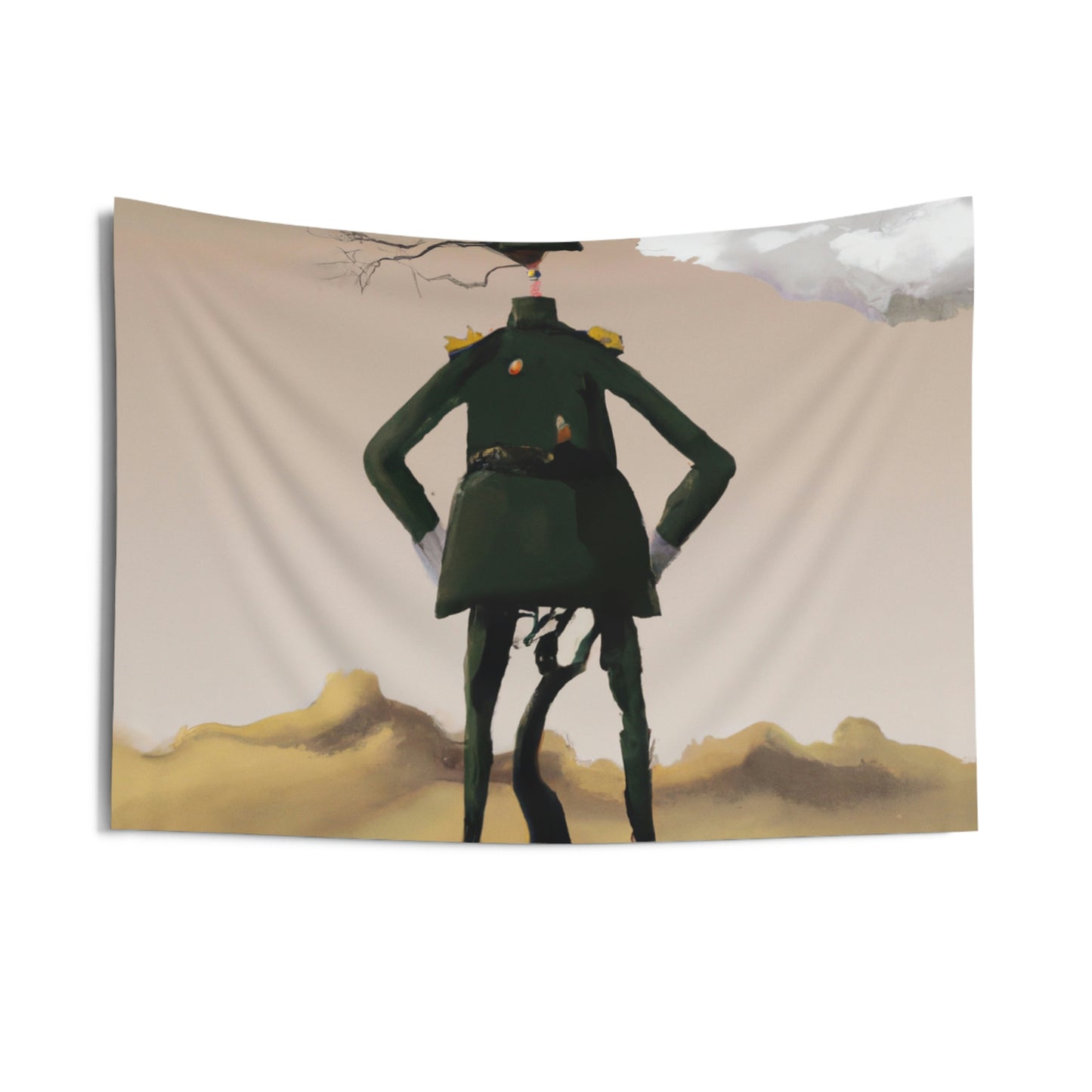 "Courage Against Despair: A Soldier's Triumph" - The Alien Wall Tapestries