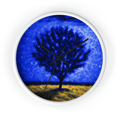 "A Lone Blue Tree in the Moonlight Field" - The Alien Wall Clock