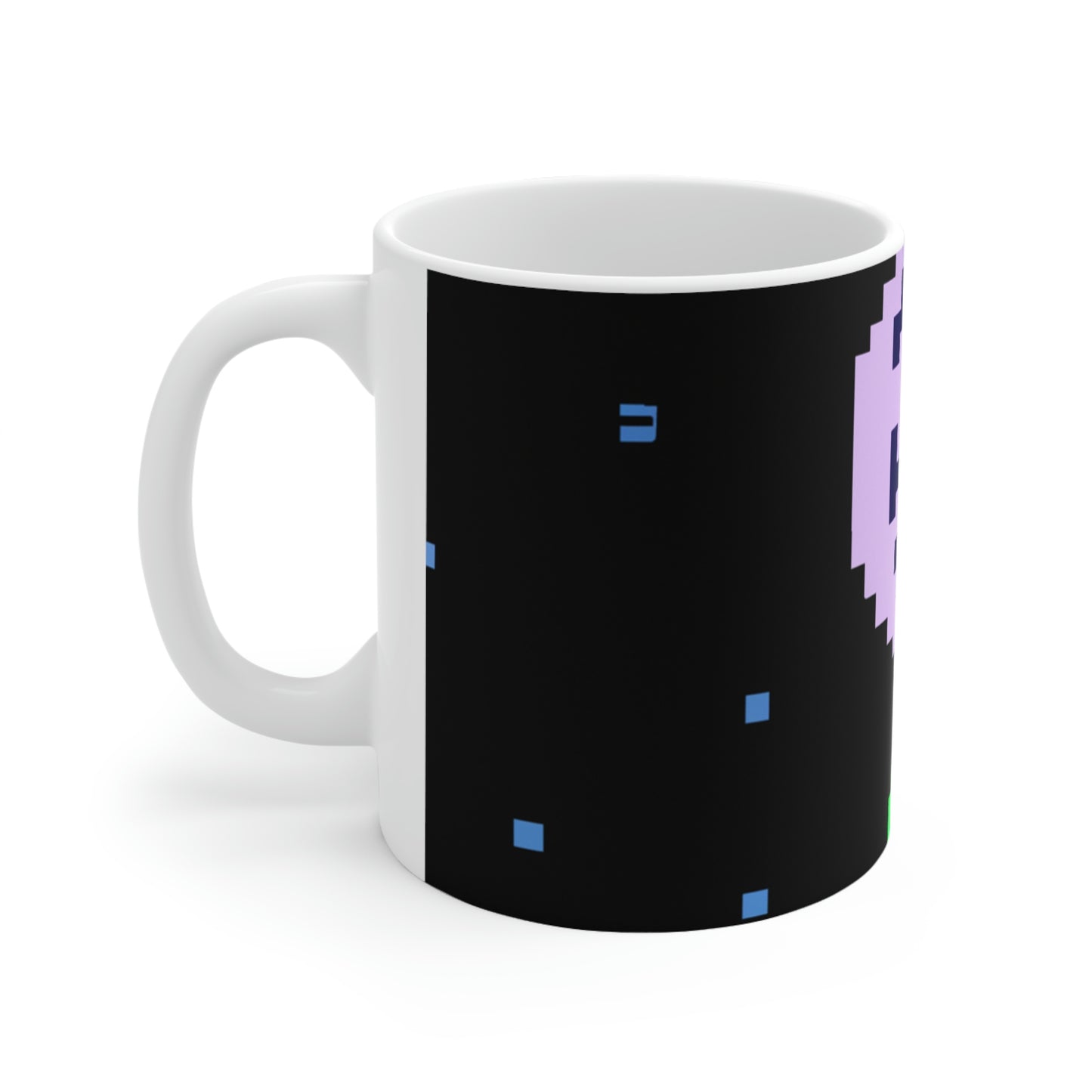 "Lonely Witness of the Night Sky" - The Alien Ceramic Mug 11 oz Pixel Art