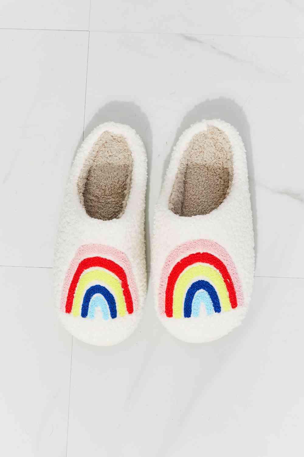 MMShoes Regenbogen-Plüsch-Slipper