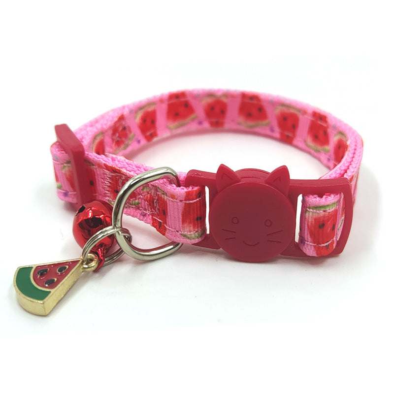 Collar para gato con campana y estampado de mascotas Correa para gato