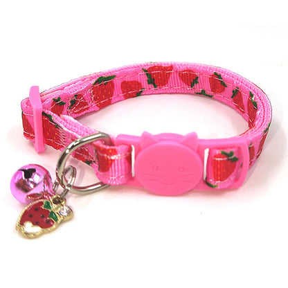 Collar para gato con campana y estampado de mascotas Correa para gato