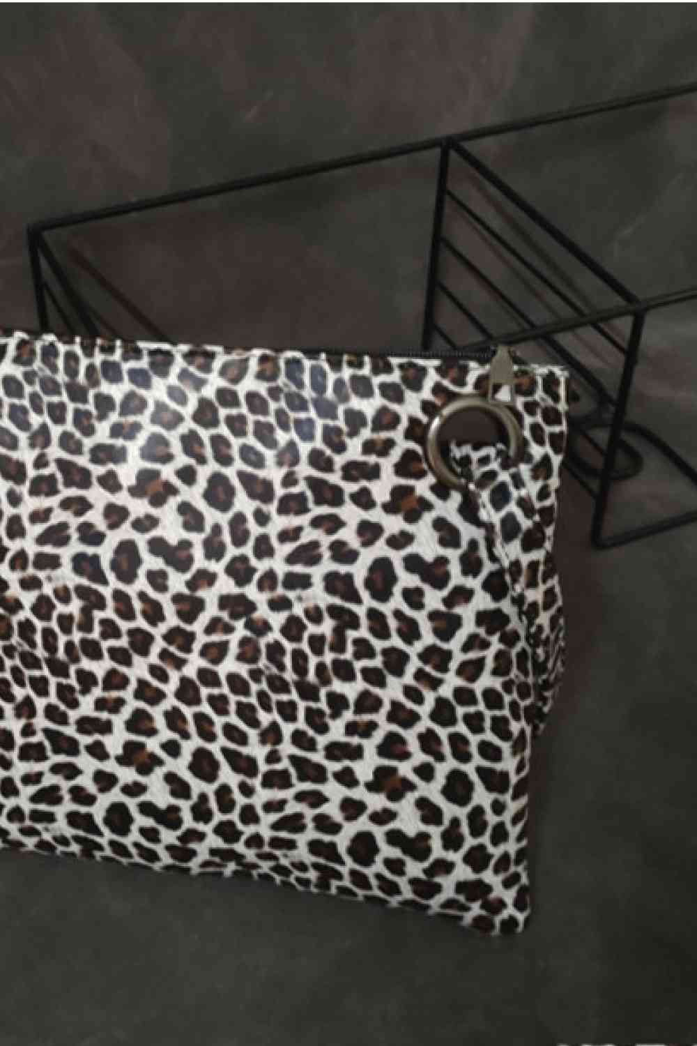 Clutch aus PU-Leder mit Leopardenmuster