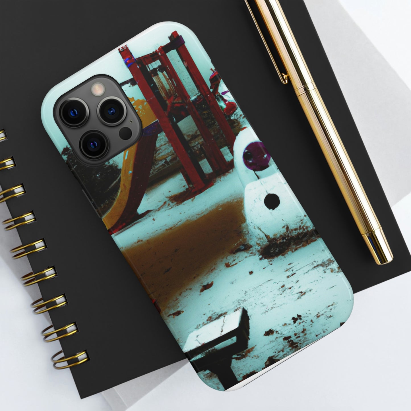 "Melancholy Snowman in a Silent Playground" - The Alien Tough Phone Cases