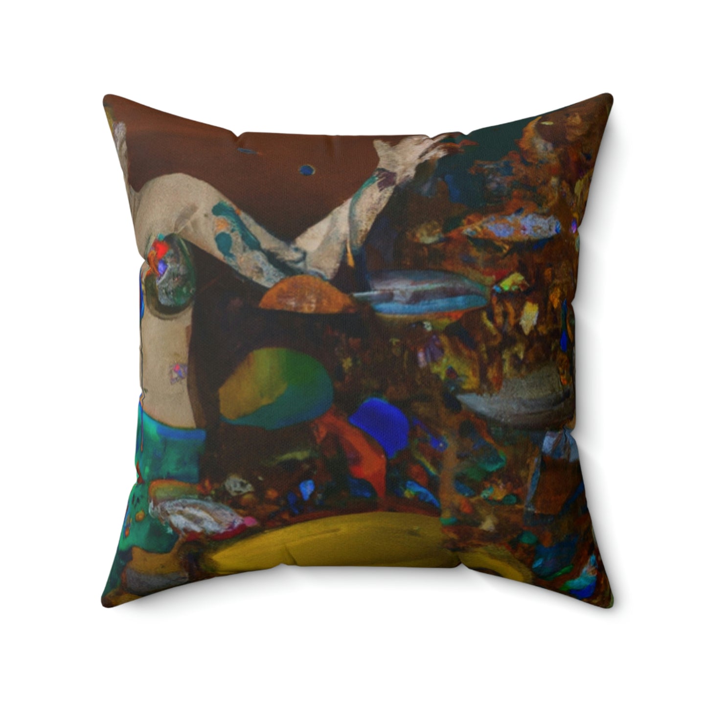 Aquatic Splendor - The Alien Square Pillow