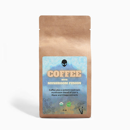 Mushroom Coffee Fusion - Lion's Mane &amp; Chaga 4oz "The Mystical Mountain Majesty" The Alien Coffee