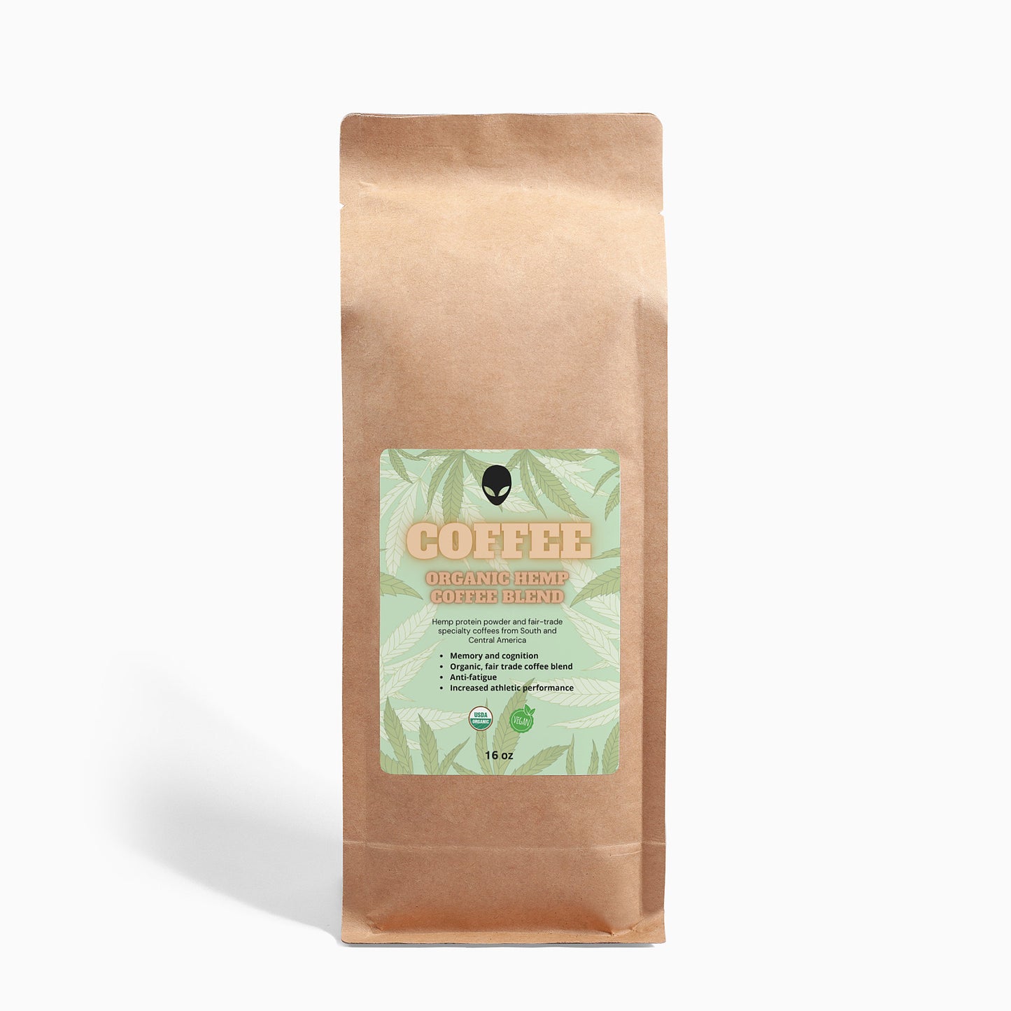 Organic Hemp Coffee Blend - Medium Roast 16oz The Alien Coffee