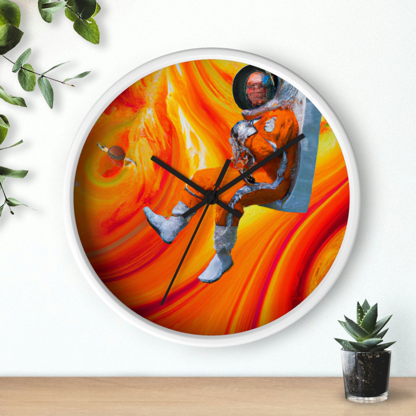 "Journeying in the Burning Orange Galaxy" - The Alien Wall Clock