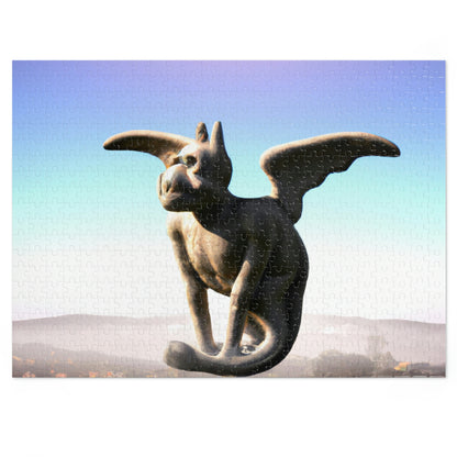 "Alone on the Hilltop: The Tale of a Solitary Gargoyle" - The Alien Jigsaw Puzzle