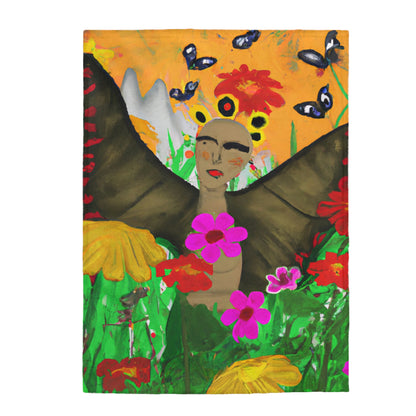 "Butterfly Ballet in the Wildflower Meadow" - The Alien Velveteen Plush Blanket