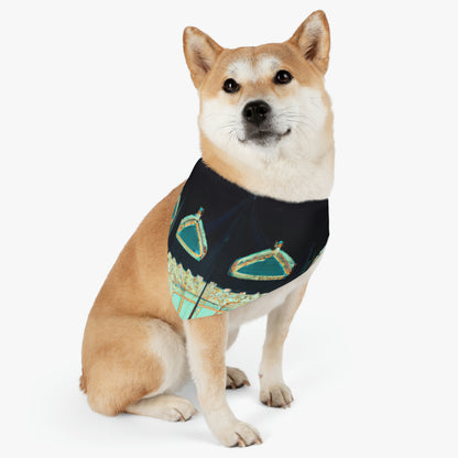 "Un carrusel solitario bajo estrellas brillantes" - El collar de bandana para mascotas alienígenas