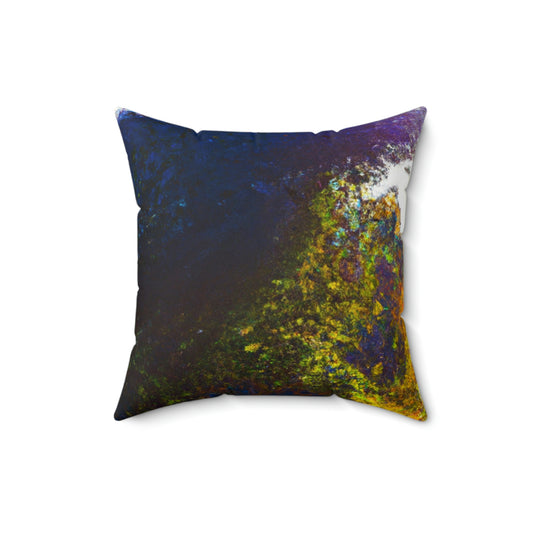 "A Beam of Light on a Forgotten Path" - The Alien Square Pillow
