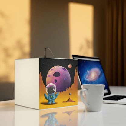 "Exploring the Unknown: The Adventures of a Space Captain and the Mysterious Planet" - The Alien Light Cube Lamp