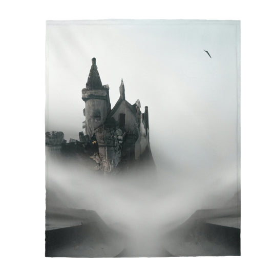 "Ghostly Citadel of the Mist" - The Alien Velveteen Plush Blanket